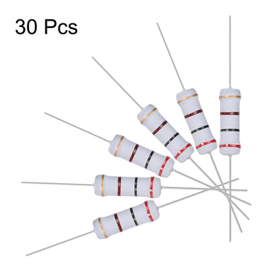 Harfington Uxcell 30pcs 2W 2 Watt Metal Oxide Film Resistor Axile Lead 200 Ohm 5% Tolerance