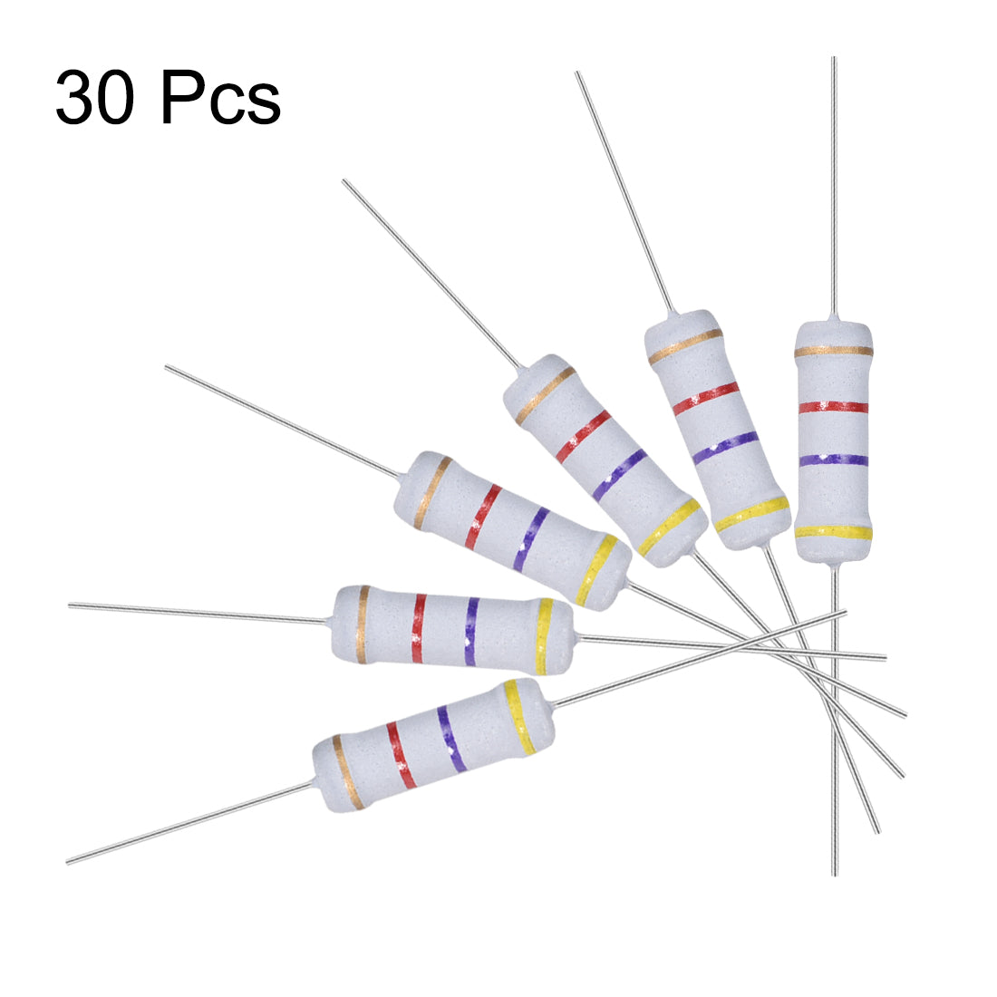 uxcell Uxcell 30pcs 2W 2 Watt Metal Oxide Film Resistor Axile Lead 4.7K Ohm ±5% Tolerance