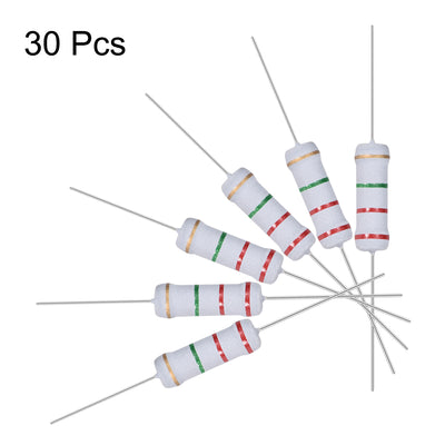 Harfington Uxcell 30pcs 2W 2 Watt Metal Oxide Film Resistor Lead 2.2M Ohm ±5% Tolerance