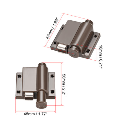 Harfington Uxcell Touch Magnetic Latches Press Catch Latch for Cabinet Door Cupboard Coffee 2pcs