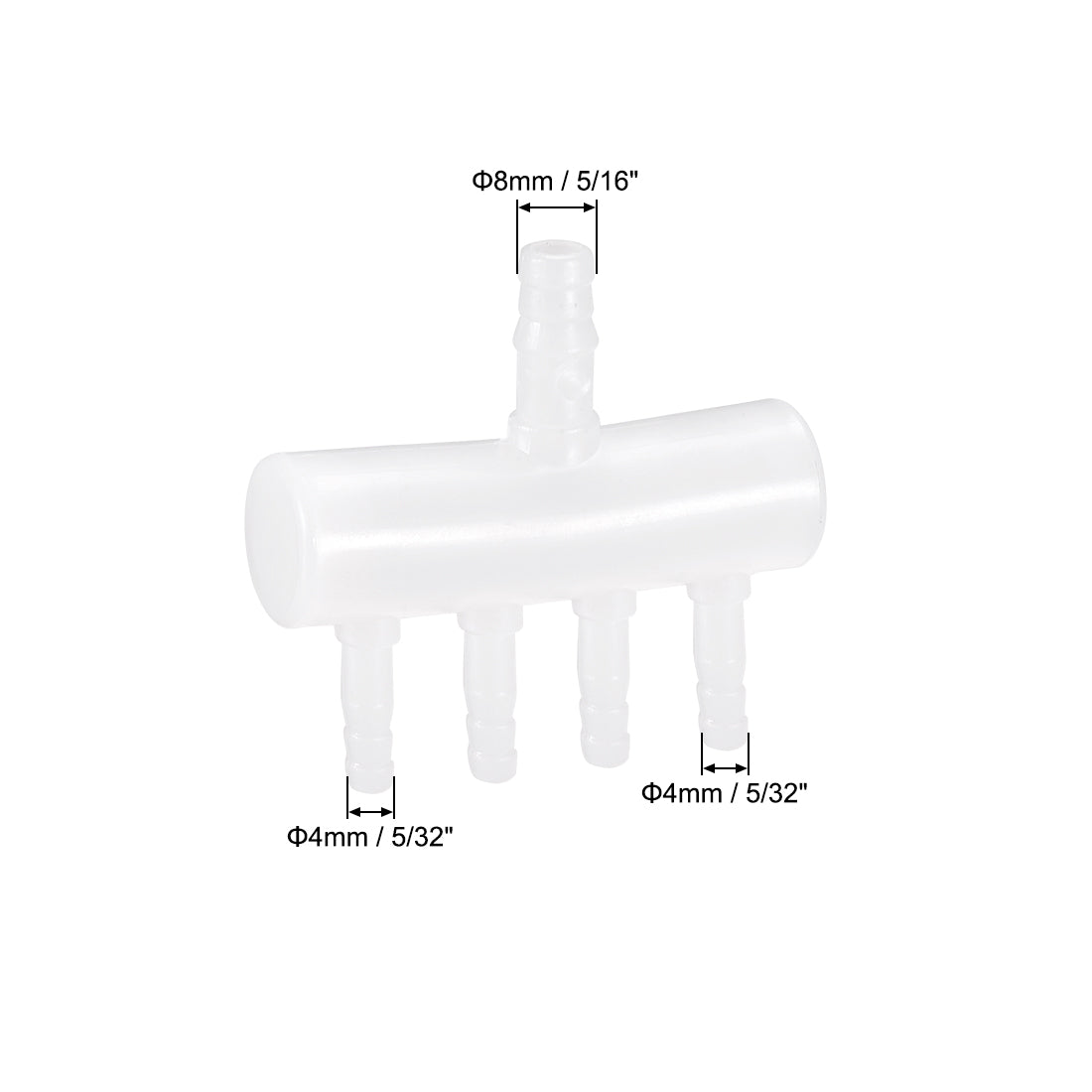 Harfington 8mm to 4mm 4 Way Aquarium Air Line Tubing Splitter Connector Fish Tank Plastic Air Flow Divider Oxygen Splitter Lever Valve 5pcs