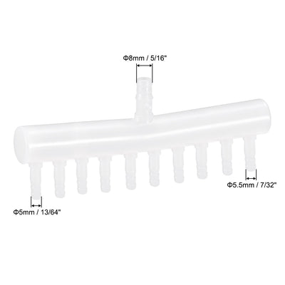 Harfington Uxcell 8mm to 5.5mm 10 Way Aquarium Air Line Tubing Splitter Connector Fish Tank Plastic Air Flow Divider Oxygen Splitter Lever Valve