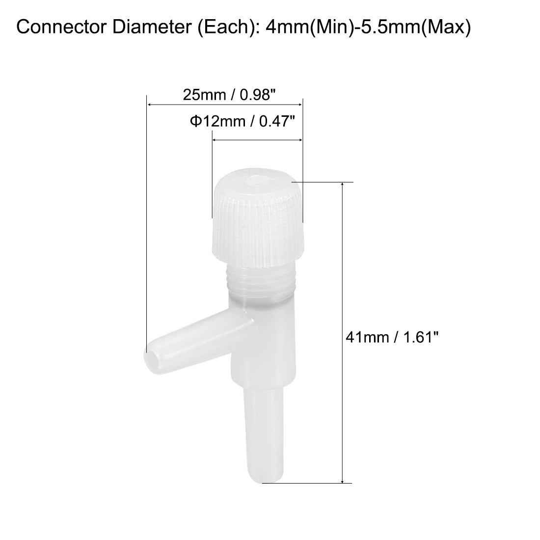 Harfington Aquarium Air Valve 2 Way Air Pump Control Valves for Fish Tank Plastic White 10Pcs