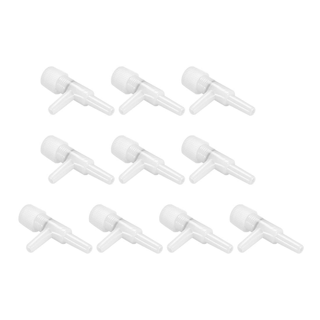 Harfington Aquarium Air Valve 2 Way Air Pump Control Valves for Fish Tank Plastic White 10Pcs