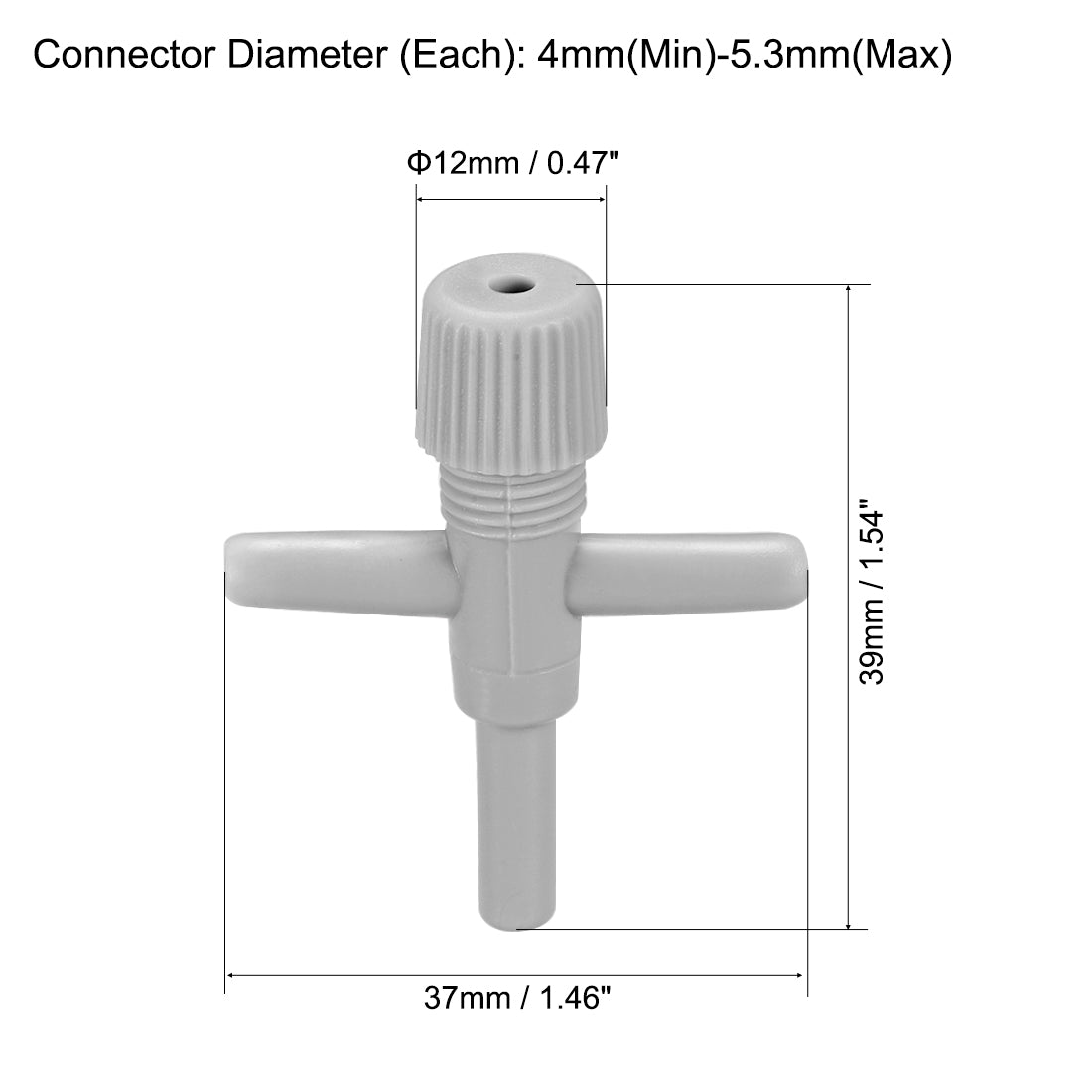 Harfington Aquarium Air Valve Cross Shaped 3 Way Air Pump Control Valves for Fish Tank Plastic Gray 5Pcs