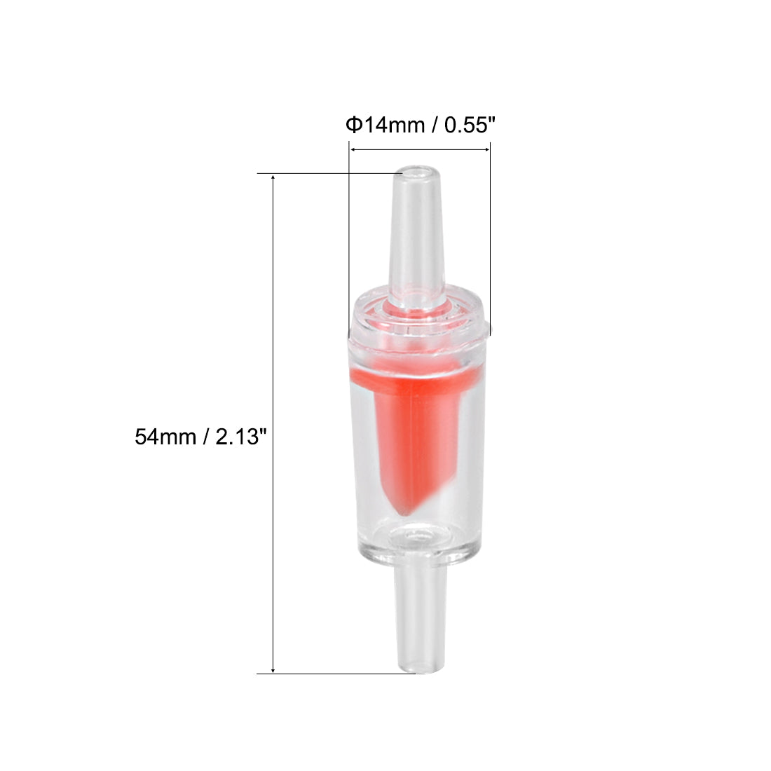 Harfington Aquarium Air Pump Check Valves Red Clear Plastic One Way Non-Return Check Valve for Fish Tank 10Pcs