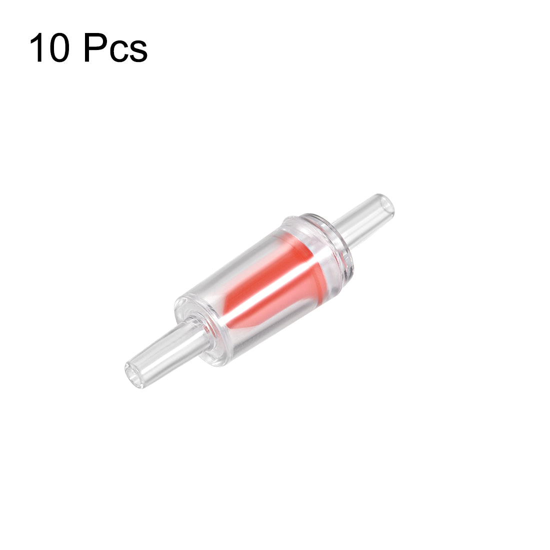 Harfington Aquarium Air Pump Check Valves Red Clear Plastic One Way Non-Return Check Valve for Fish Tank 10Pcs