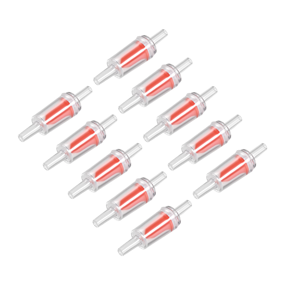 Harfington Aquarium Air Pump Check Valves Red Clear Plastic One Way Non-Return Check Valve for Fish Tank 10Pcs