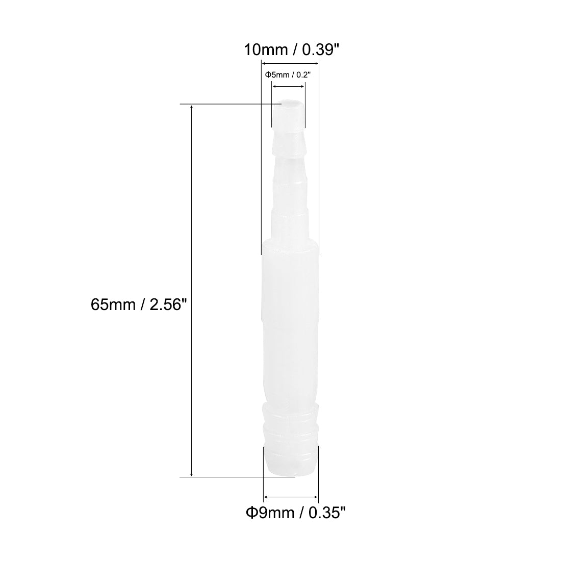 uxcell Uxcell Aquarium Air Valve Connector Straight Clear White Plastic Airline Tubing 5mm to 9mm