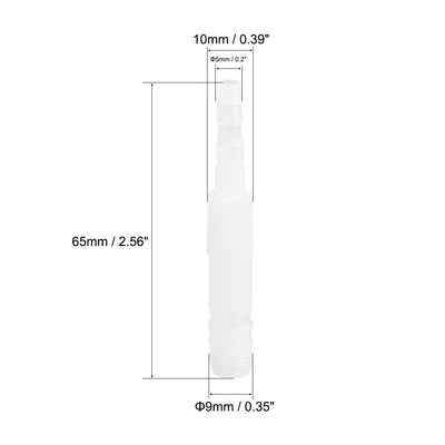 Harfington Uxcell Aquarium Air Valve Connector Straight Clear White Plastic Airline Tubing 5mm to 9mm