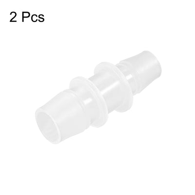 Harfington Uxcell Aquarium Air Valve Connector Straight Clear White Plastic Airline Tubing 12mm to 16mm 2Pcs