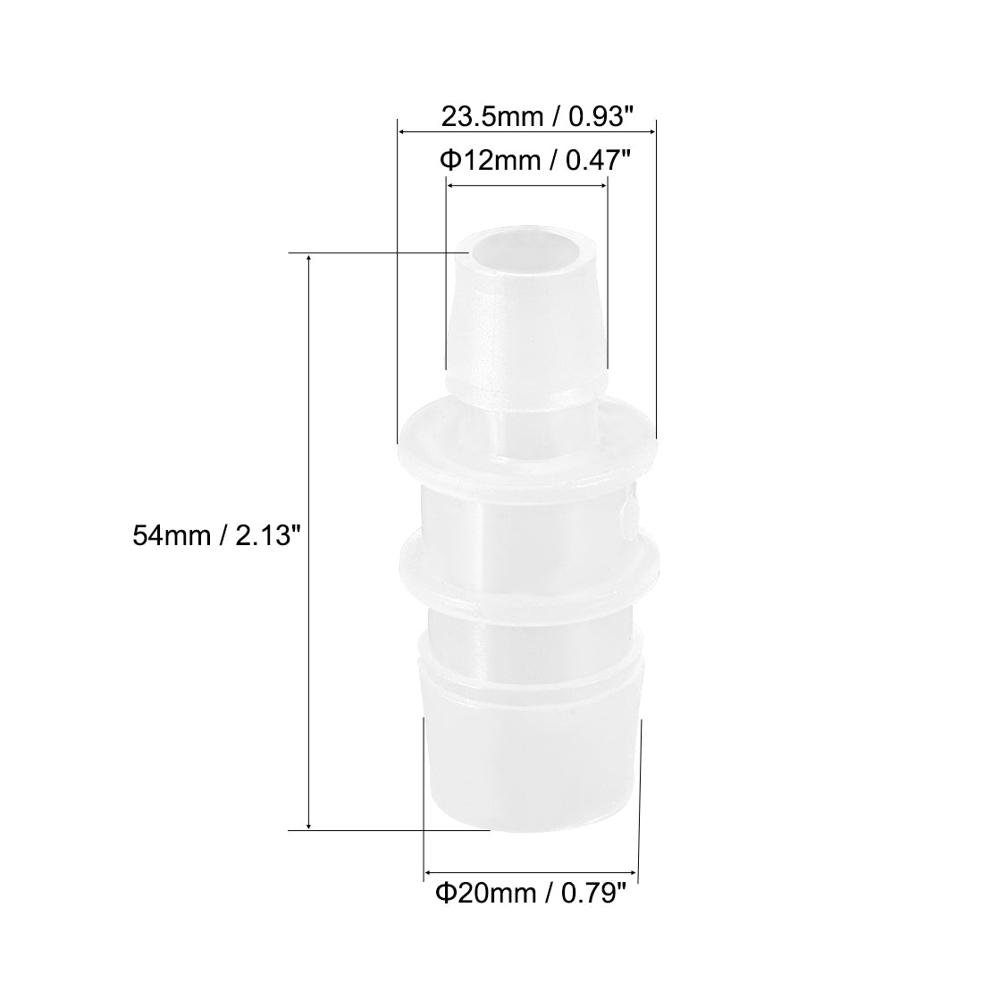 uxcell Uxcell Aquarium Air Valve Connector Straight Clear White Plastic Airline Tubing 12mm to 20mm