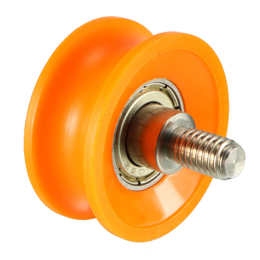 uxcell Uxcell 3mm Deep Metal V Groove Threaded Rod Track Guide Bearing Pulley Wheel Orange 30x13mm 4pcs