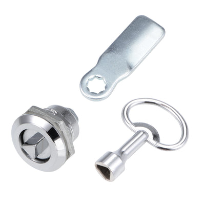 Harfington Uxcell Tubular Cam Lock 22mm Cylinder Dia 52mm Long Cam Triangle Keyed Alike 4Pcs