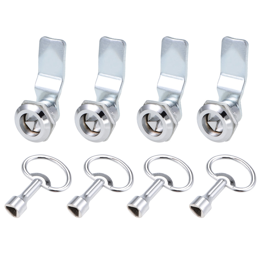 uxcell Uxcell Tubular Cam Lock 22mm Cylinder Dia 52mm Long Cam Triangle Keyed Alike 4Pcs