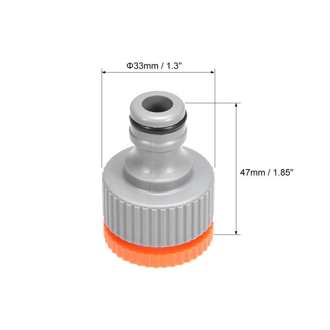 uxcell Uxcell Garden Water Hose Connector G1/2 and G3/4 Adjustable Hose Tap Gray Orange 3pcs