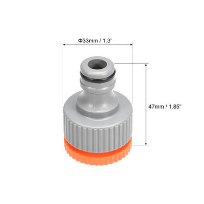 Harfington Uxcell Garden Water Hose Connector G1/2 and G3/4 Adjustable Hose Tap Gray Orange 3pcs