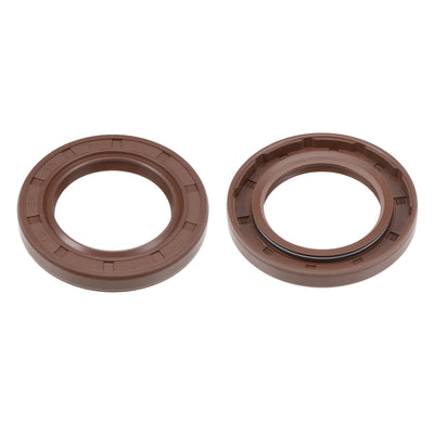 Harfington Oil Seal 35mm Inner Dia Thick Fluorine Rubber Double Lip Seals 2 Pieces