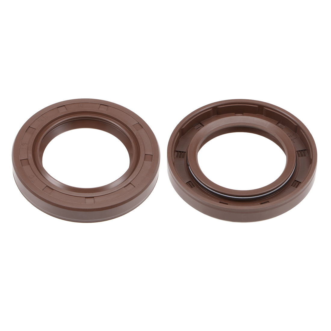 Harfington Oil Seal 35mm Inner Dia Thick Fluorine Rubber Double Lip Seals 2 Pieces