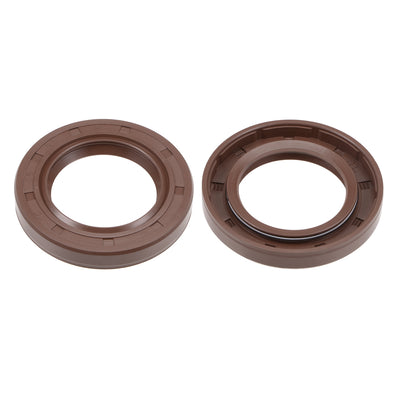 Harfington Oil Seal 35mm Inner Dia Thick Fluorine Rubber Double Lip Seals 2 Pieces