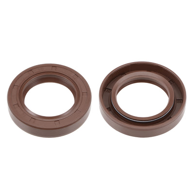 Harfington Oil Seal 35mm Inner Dia Thick Fluorine Rubber Double Lip Seals 2 Pieces