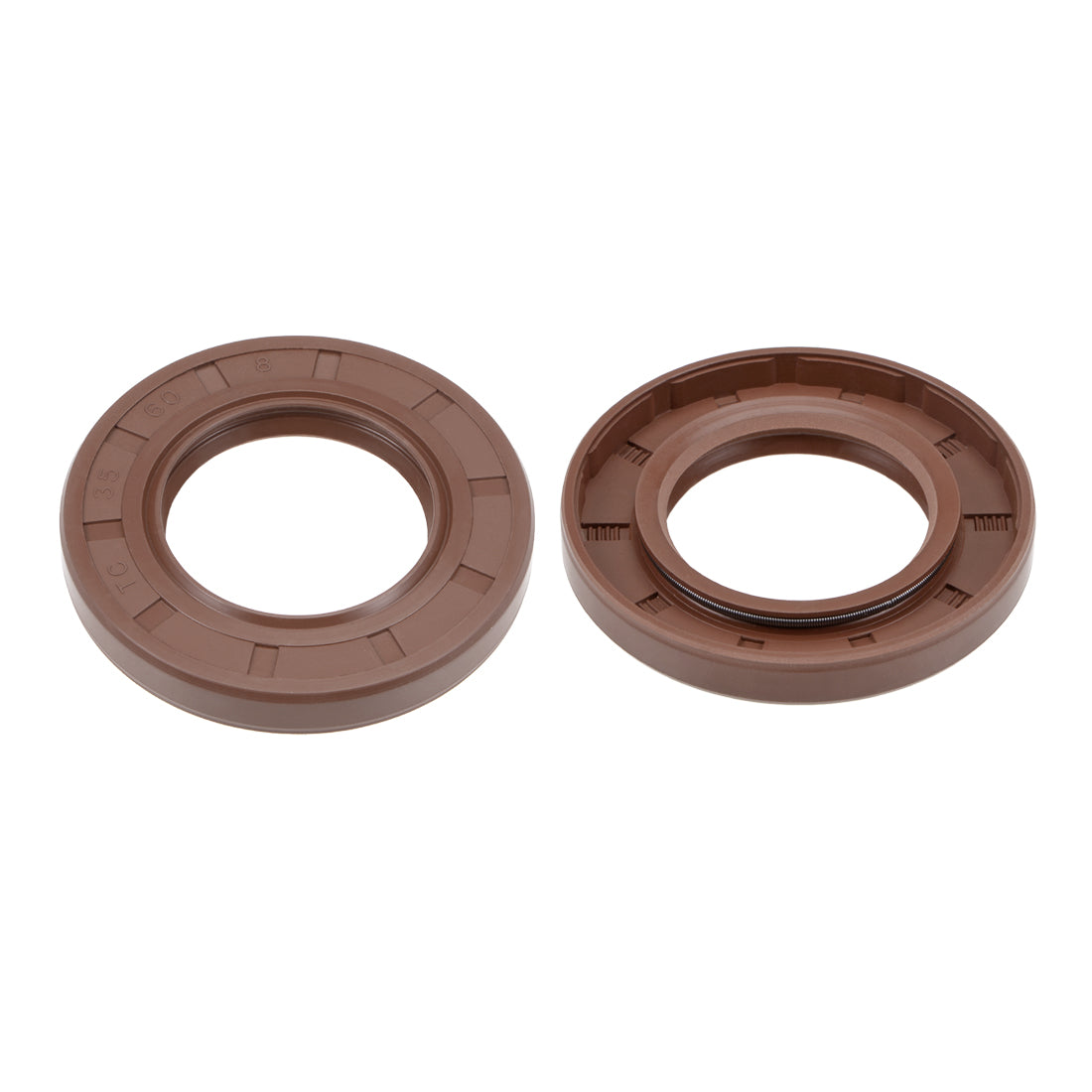 Harfington Oil Seal 35mm Inner Dia Thick Fluorine Rubber Double Lip Seals 2 Pieces