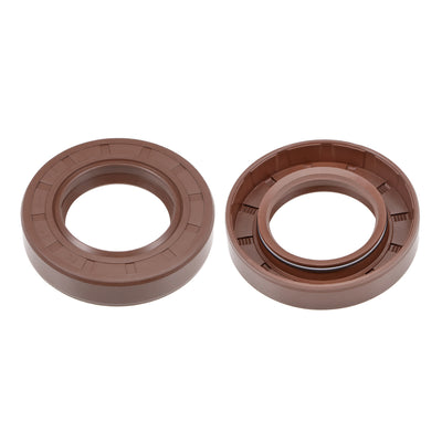 Harfington Oil Seal 35mm Inner Dia Thick Fluorine Rubber Double Lip Seals 2 Pieces