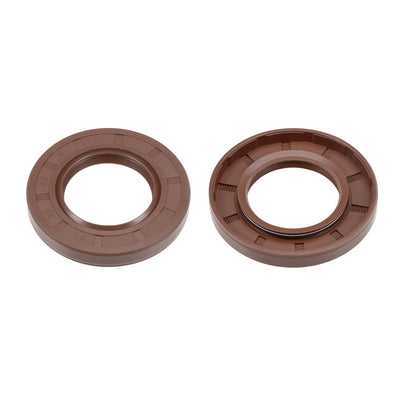 Harfington Oil Seal 35mm Inner Dia Thick Fluorine Rubber Double Lip Seals 2 Pieces
