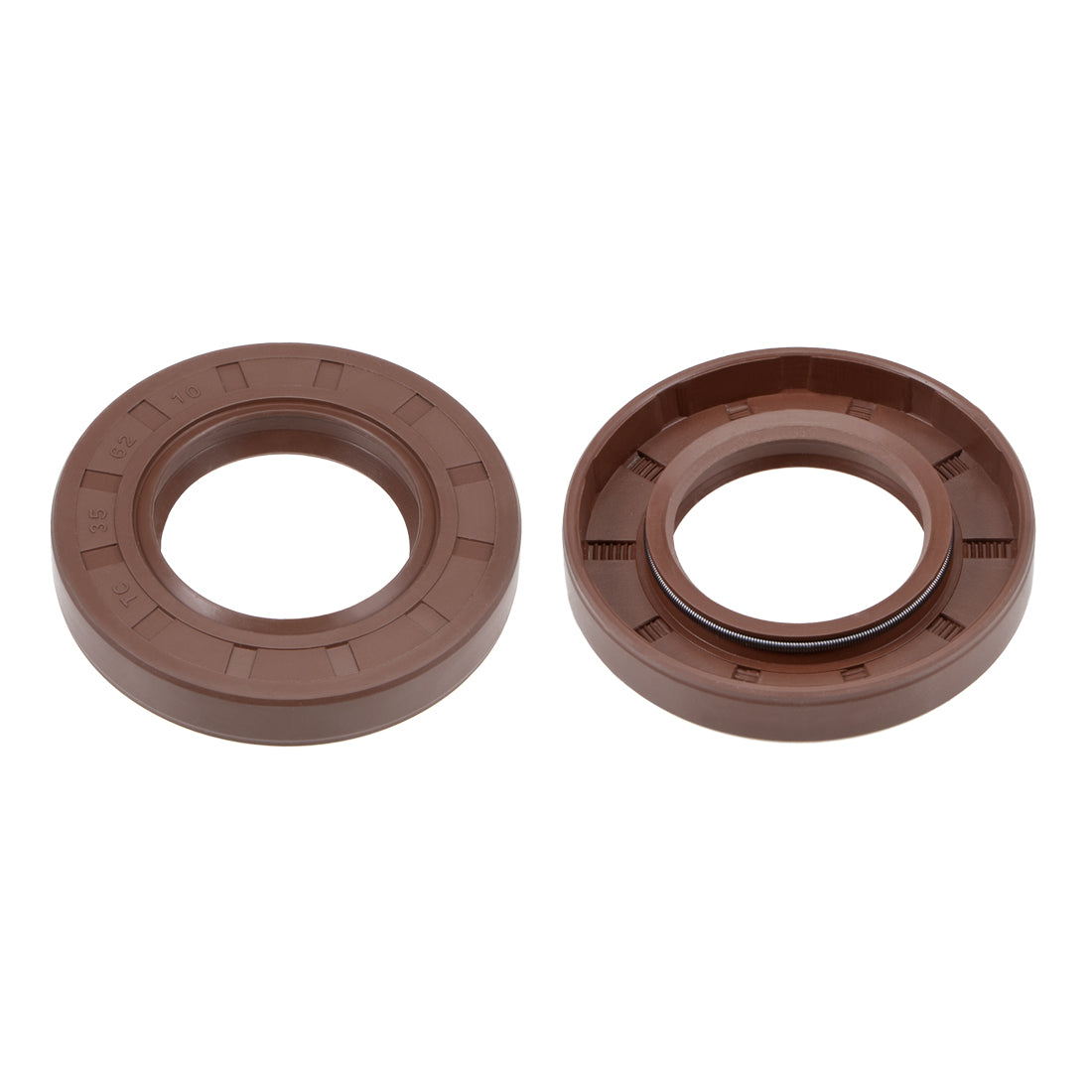 Harfington Oil Seal 35mm Inner Dia Thick Fluorine Rubber Double Lip Seals 2 Pieces