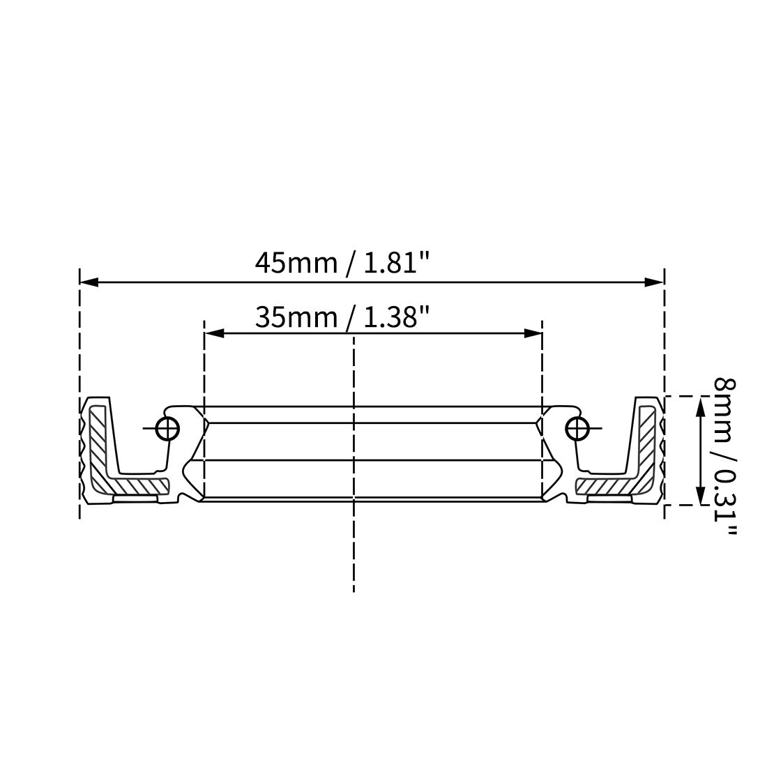 Harfington Oil Seal 35mm Inner Dia Thick Fluorine Rubber Double Lip Seals 2 Pieces