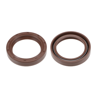 Harfington Oil Seal 35mm Inner Dia Thick Fluorine Rubber Double Lip Seals 2 Pieces