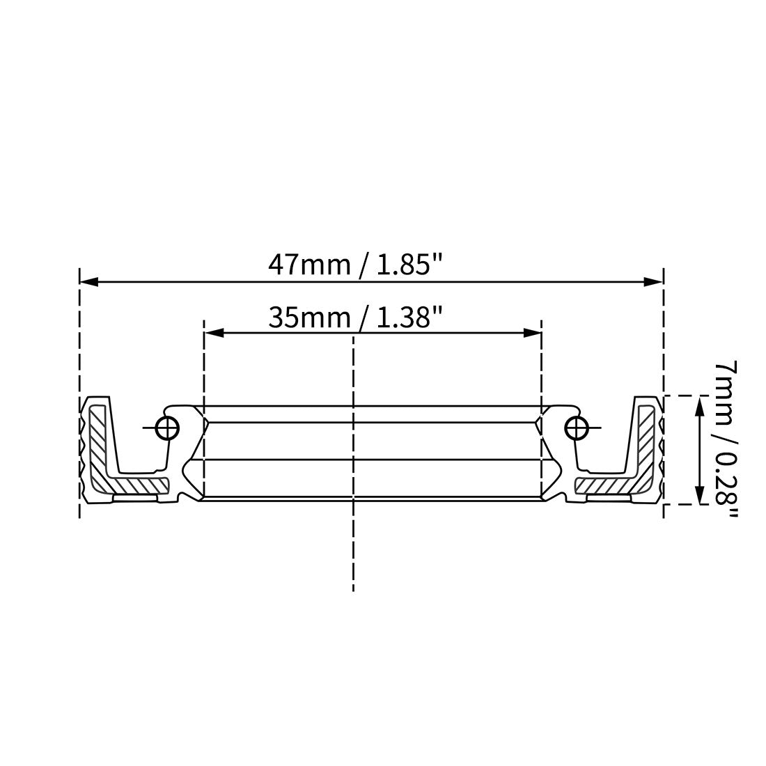 Harfington Oil Seal 35mm Inner Dia Thick Fluorine Rubber Double Lip Seals 2 Pieces