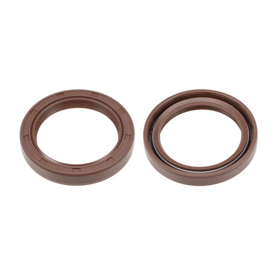 Harfington Oil Seal 35mm Inner Dia Thick Fluorine Rubber Double Lip Seals 2 Pieces