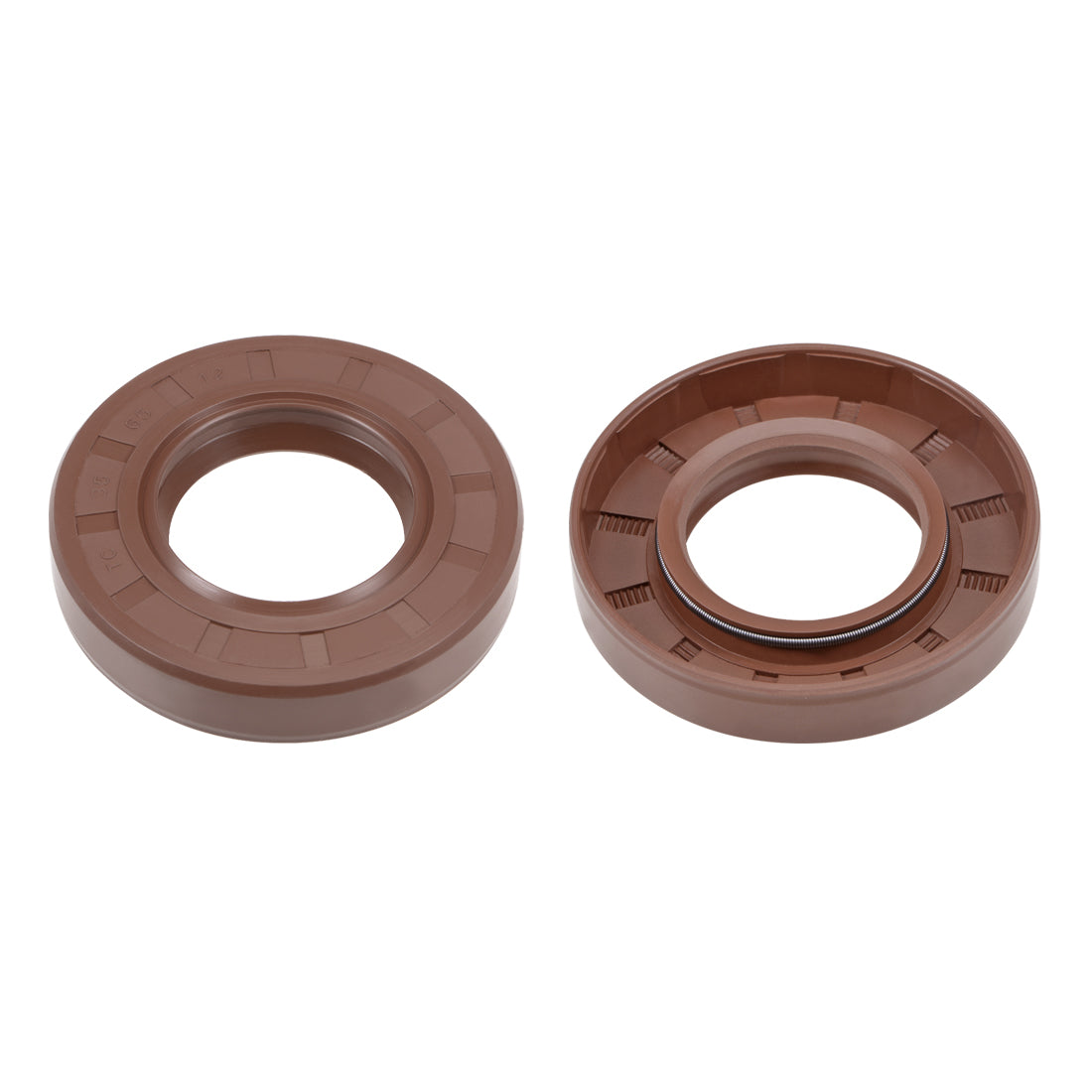 Harfington Oil Seal 35mm Inner Dia Thick Fluorine Rubber Double Lip Seals 2 Pieces