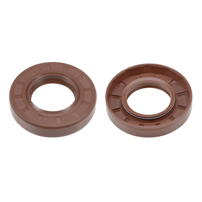 Harfington Oil Seal 35mm Inner Dia Thick Fluorine Rubber Double Lip Seals 2 Pieces