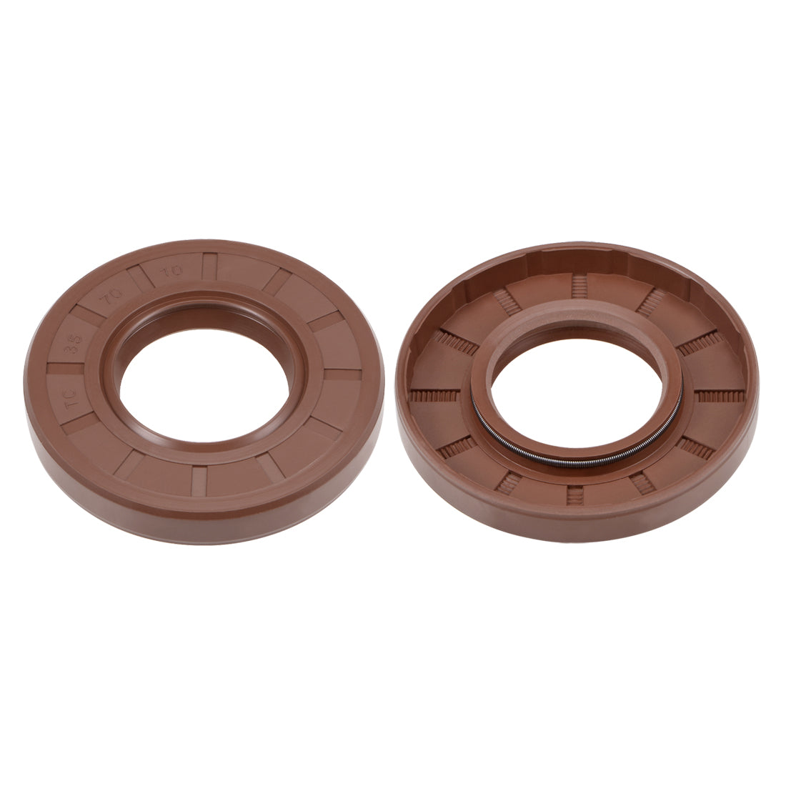 Harfington Oil Seal 35mm Inner Dia Thick Fluorine Rubber Double Lip Seals 2 Pieces