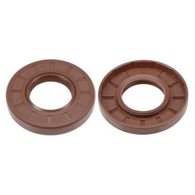 Harfington Oil Seal 35mm Inner Dia Thick Fluorine Rubber Double Lip Seals 2 Pieces