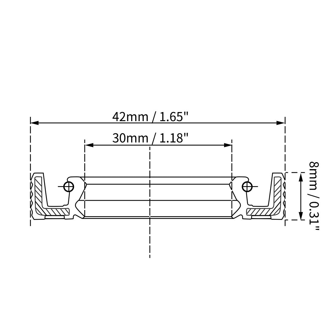 uxcell Uxcell Oil Seal 30mm Inner Dia 42mm OD 8mm Thick Fluorine Rubber Double Lip Seals 2Pcs