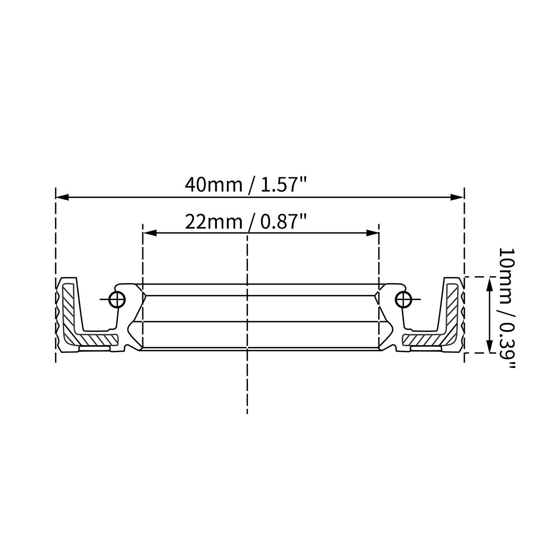 Harfington Oil Seal 22mm Inner Dia Thick Fluorine Rubber Double Lip Seals