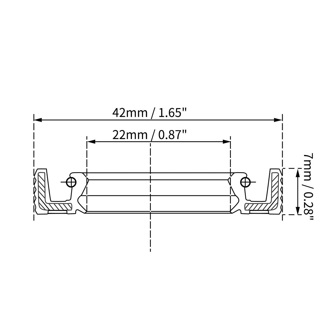 uxcell Uxcell Oil Seal 22mm Inner Dia 42mm OD 7mm Thick Fluorine Rubber Double Lip Seals 2Pcs