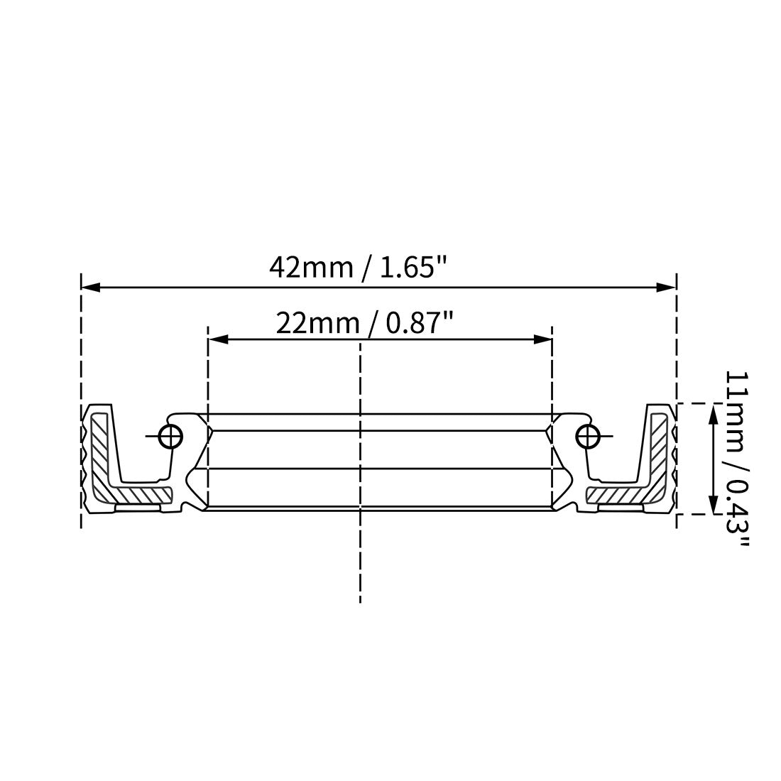 Harfington Oil Seal 22mm Inner Dia Thick Fluorine Rubber Double Lip Seals