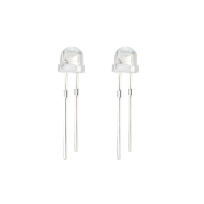 uxcell Uxcell 100pcs 5mm Emerald Green LED Diode Lights (Clear Straw Hat Transparent DC 3-3.2V) Electronics Components Light Emitting Diodes