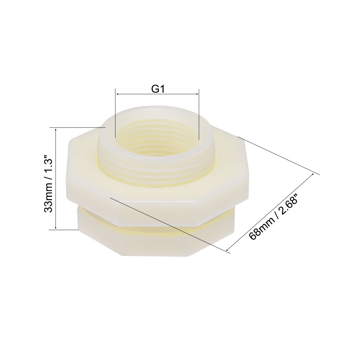 uxcell Uxcell ABS Bulkhead Tank Fitting Adapter for Rain Bucket Aquariums Water Tanks Ponds G1 Female