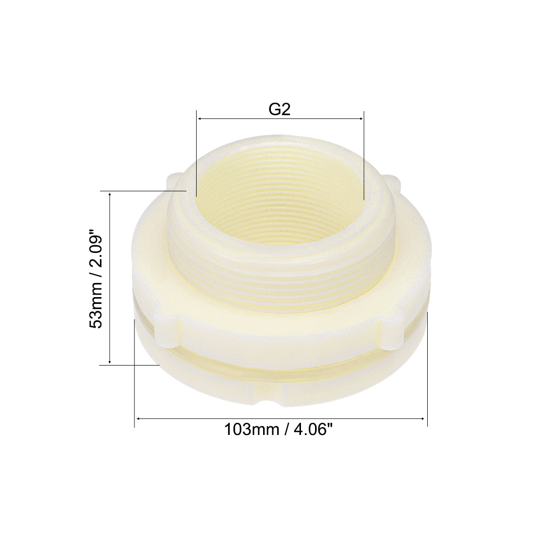 uxcell Uxcell ABS Bulkhead Tank Fitting Adapter for Rain Bucket Aquariums Water Tanks Ponds G2 Female