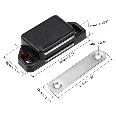 Harfington Uxcell Magnetic Cabinet Latches Catch for Bathrooms Kitchen Closet Cupboard Black 10pcs