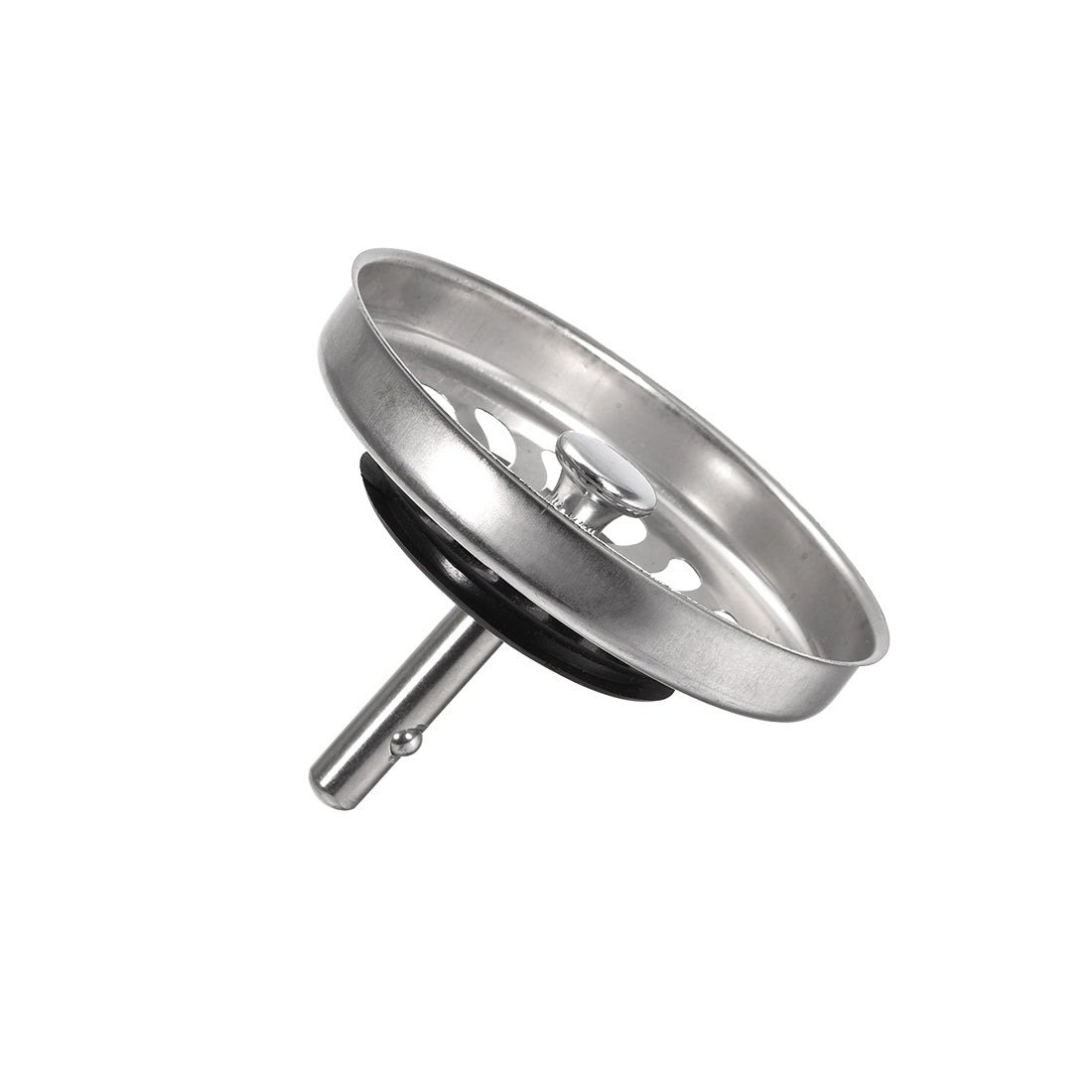 uxcell Uxcell Kitchen Sink Strainer Stainless Steel Basket Grip 79mm with Rubber Stopper 2Pcs