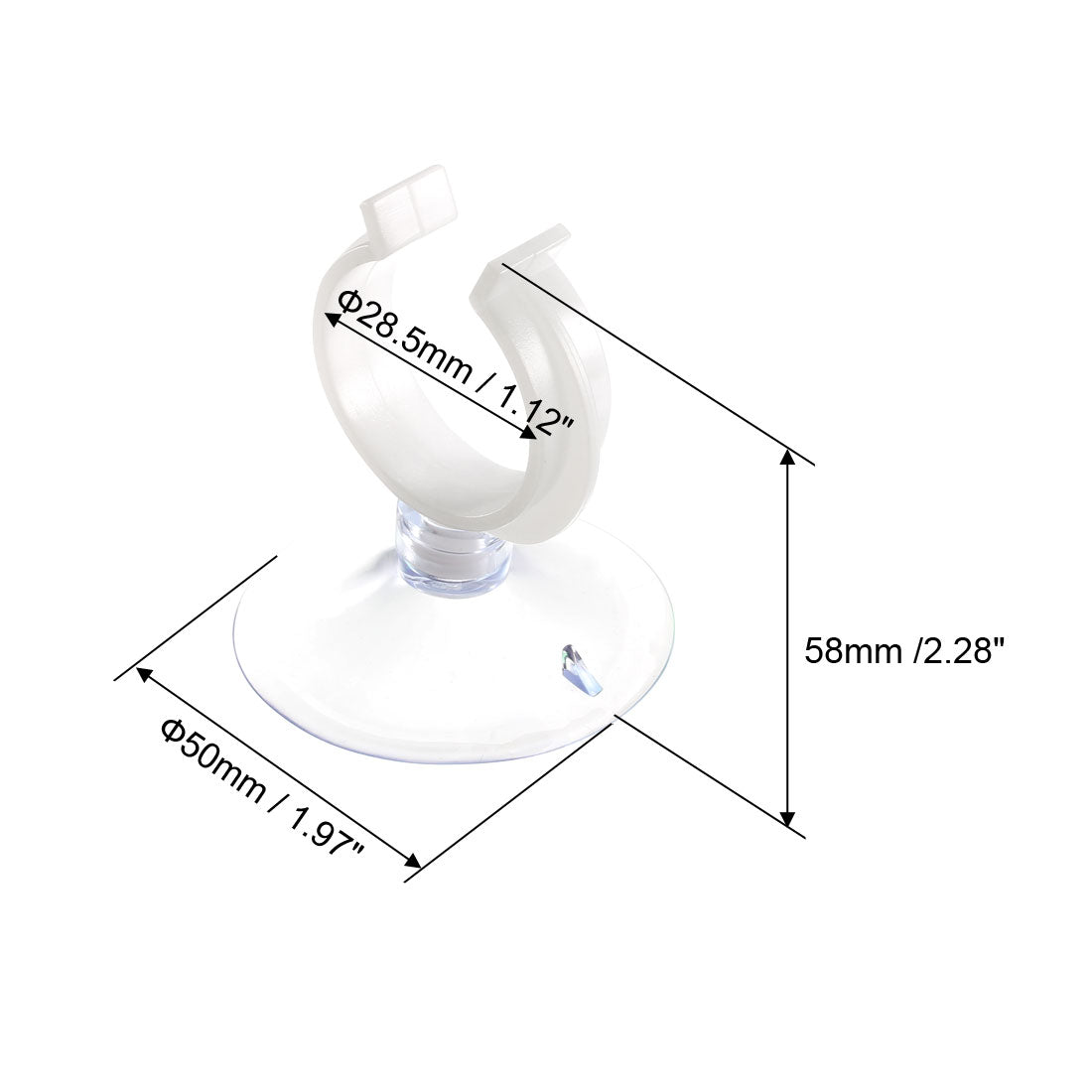 uxcell Uxcell Aquarium Suction Cup Clips Airline Tube Holders Clamps for Fish Tank Clear 28.5mm 20Pcs