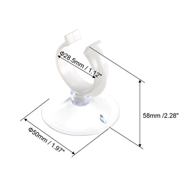 Harfington Uxcell Aquarium Suction Cup Clips Airline Tube Holders Clamps for Fish Tank Clear 28.5mm 20Pcs