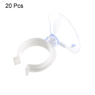 Harfington Uxcell Aquarium Suction Cup Clips Airline Tube Holders Clamps for Fish Tank Clear 28.5mm 20Pcs