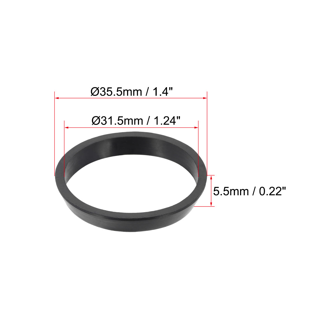 uxcell Uxcell Kitchen Bathroom Rubber Hose Washers Strainer Washer Drain Gasket 35.5mm OD Black
